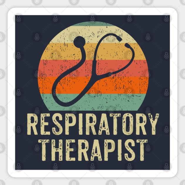 Respiratory Therapist - Retro Sunset Stethoscope Magnet by BDAZ